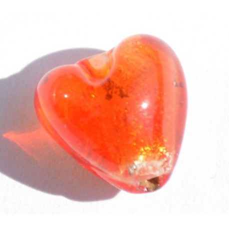 Petit coeur orange 10x10 mm