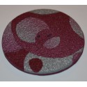 Perle Fimo ronde 45 mm bordeaux argent