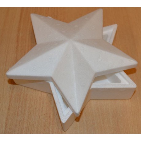 Boîte en sagex en forme d'étoile 18 cm