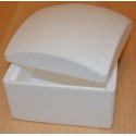 Boîte en sagex carrée, couvercle bombé 13 x 13 x 10 cm