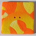 Perle Fimo carrée 40 mm orange