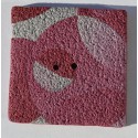 Perle Fimo carrée 40 mm bordeaux argent
