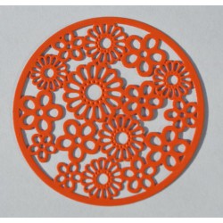 Grille métallique ronde 45 mm à fleurs saumon