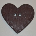 Coeur résine 4 x 3 cm brun