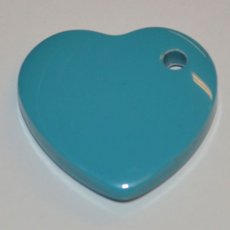 Coeur acryl 25 mm turquoise