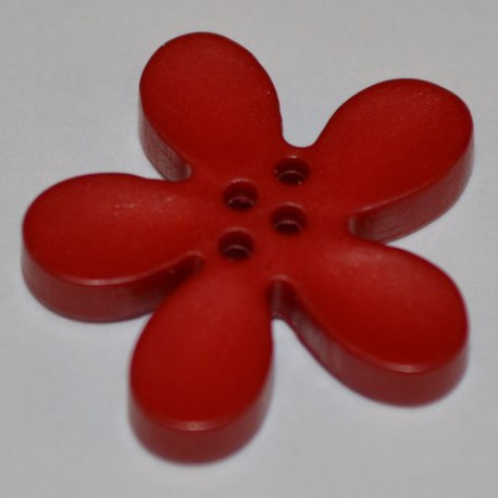 Fleur résine 3 cm rouge
