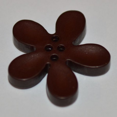Fleur résine 3 cm brun foncé
