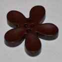 Fleur résine 3 cm brun foncé
