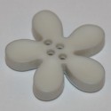 Fleur résine 3 cm gris clair