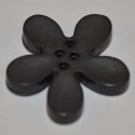 Fleur résine 3 cm gris foncé
