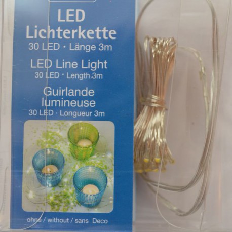 Guirlande lumineuse 30 micro LED à piles AA