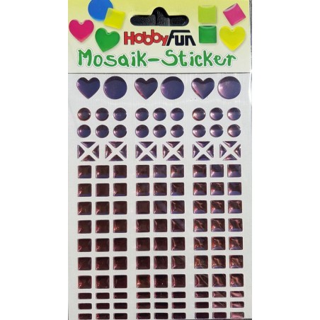 Sticker mosaïque 8 - 14 mm coeur vieux rose
