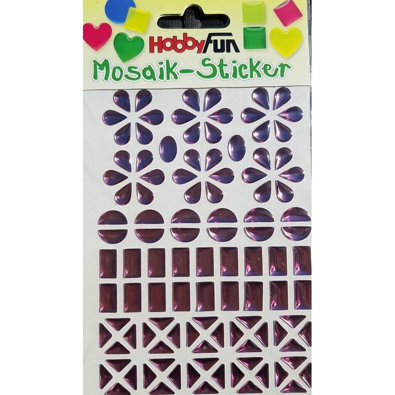 Sticker mosaïque 8 - 14 mm fleur vieux rose