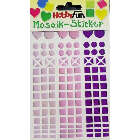 Sticker mosaïque 8 - 14 mm coeur mauve violet