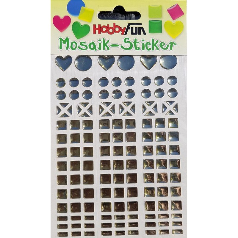 Sticker mosaïque 8 - 14 mm fleur argent