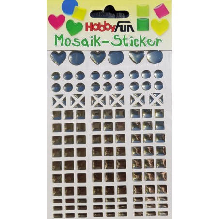 Sticker mosaïque 8 - 14 mm fleur argent