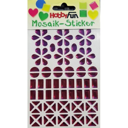 Sticker mosaïque 8 - 14 mm fleur fuchsia