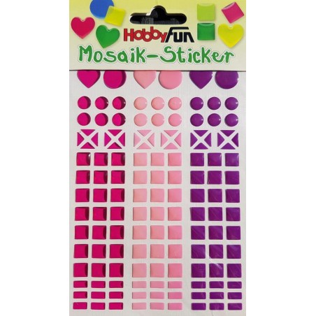 Sticker mosaïque 8 - 14 mm coeur rose mauve