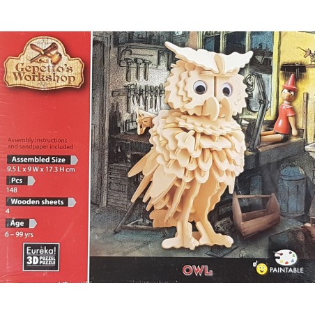 Puzzle 3D Chouette 9.5x9x17.3cm