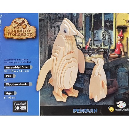 Puzzle 3D Pingouin 9x10x14cm