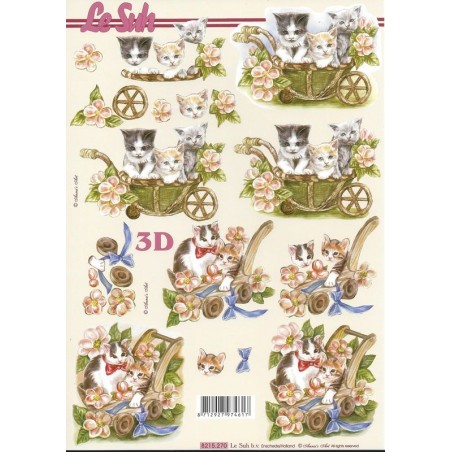 Feuille 3D A4 à découper, Chats