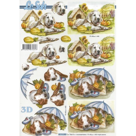 Feuille 3D A4 à découper, Chiens