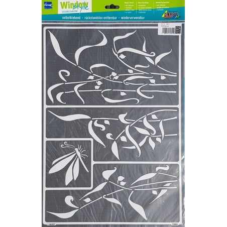 Pochoir autocollant 30 x 40 cm Roseaux