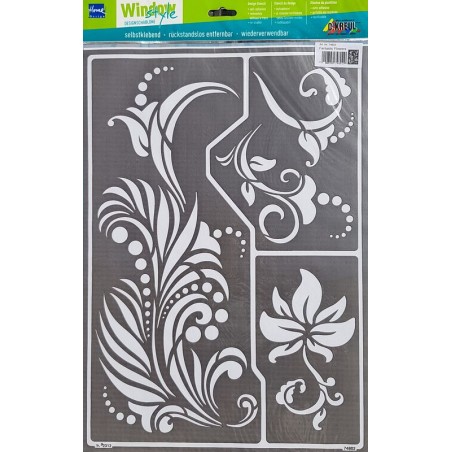 Pochoir autocollant 30 x 40 cm Fantastic Flowers