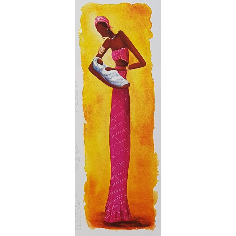 Papier de riz 25 x 70 cm  Femme massaï 3