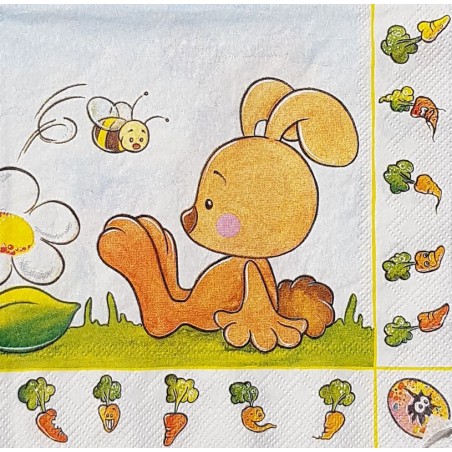 Serviette Lapins et abeille