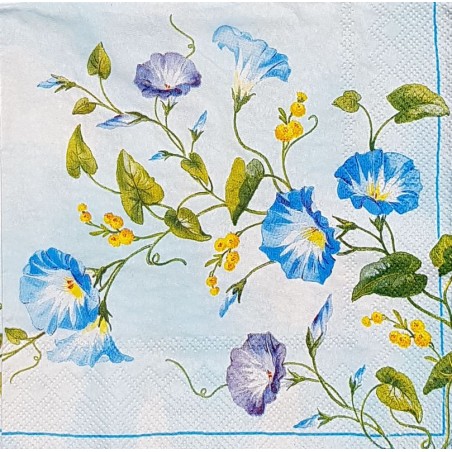 Serviette Fleurs bleu et violet