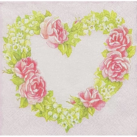 Serviette Coeur de roses