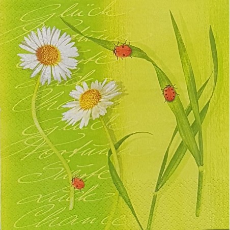 Serviette Coccinelle et marguerites