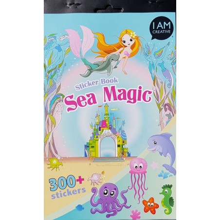 Carnet d'autocollants 15 x 24 cm, 6 feuilles, 300 stickers, Sea magic