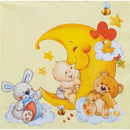 Serviette Bébé et la lune