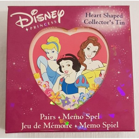 Mémo Princesses, cartes en forme de coeur 9 x 9 cm