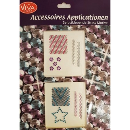 Motifs en strass autocollants (par ex. pour téléphone mobile)