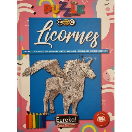 Livre puzzle 3D à colorier Licorne
