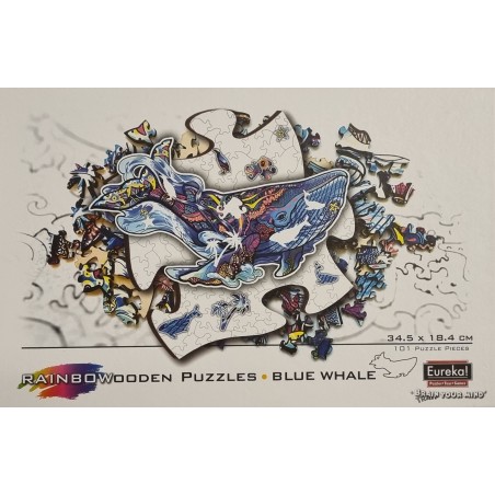 Puzzle en bois 101 pièces 34.5 x 18.4 cm, Baleine