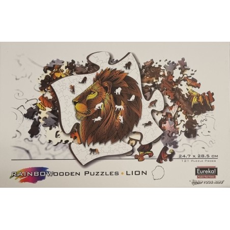 Puzzle en bois 101 pièces 34.5 x 18.4 cm, Lion