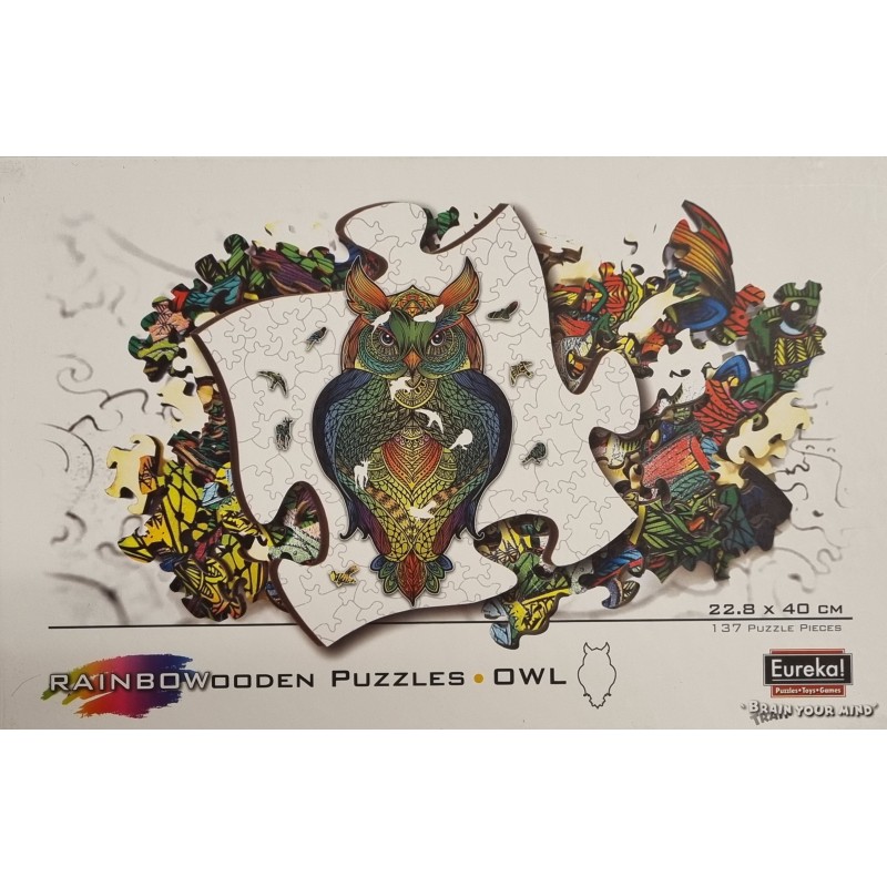 Puzzle en bois 101 pièces 34.5 x 18.4 cm, Chouette
