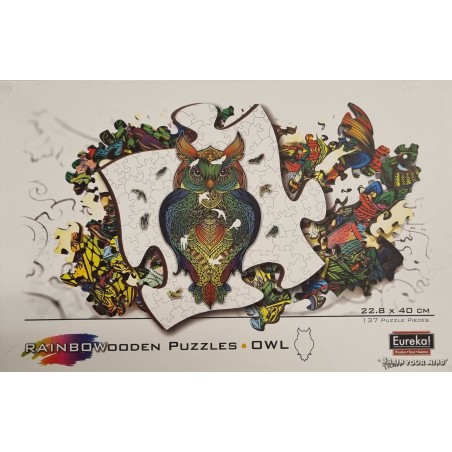 Puzzle en bois 101 pièces 34.5 x 18.4 cm, Chouette