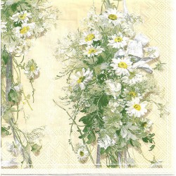 Serviette Bouquet de fleurs blanches