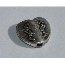 Coeur à motifs argenté 12 mm