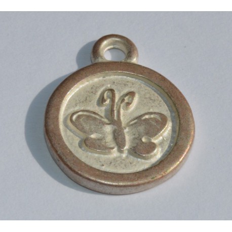 Médaille à papillon cuivrée 17 mm